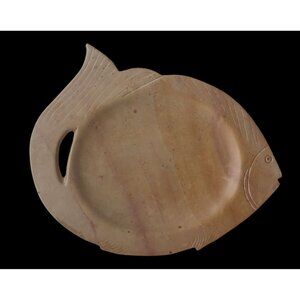 Vintage Hand Carved Stone Fish Platter/ Gefilte Fish Platter
